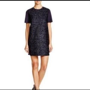 Tory Burch Navy Blue Tinsel Short Sleeve Dress